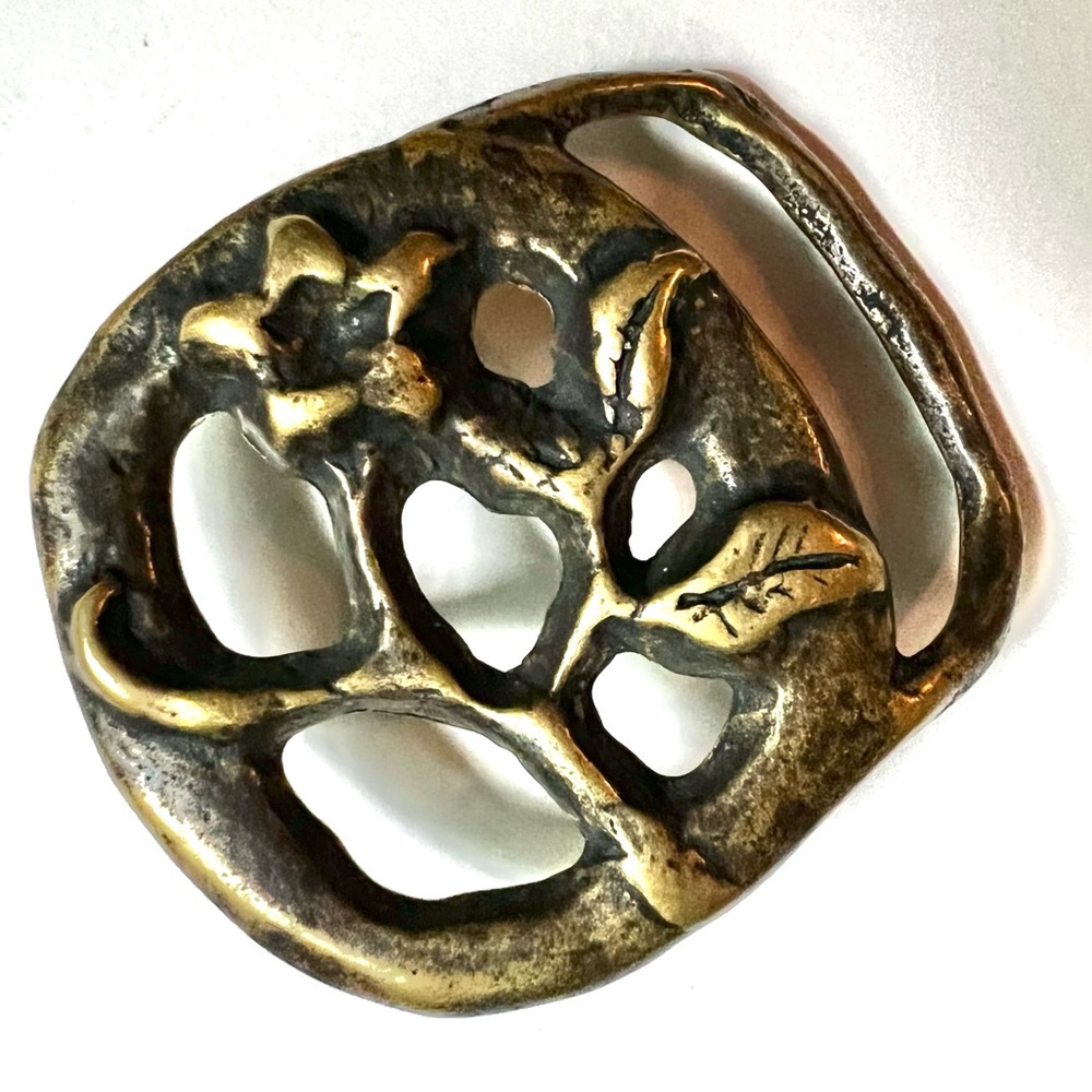 Bohemian Belt Buckle Boho Handmade Bronze Flower Interchangeable Hippie Floral - Picture 3 of 7